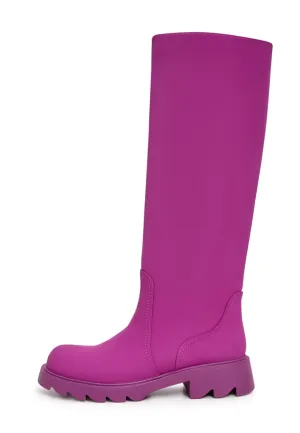 Knee-High Chunky Sole Boots - Pink