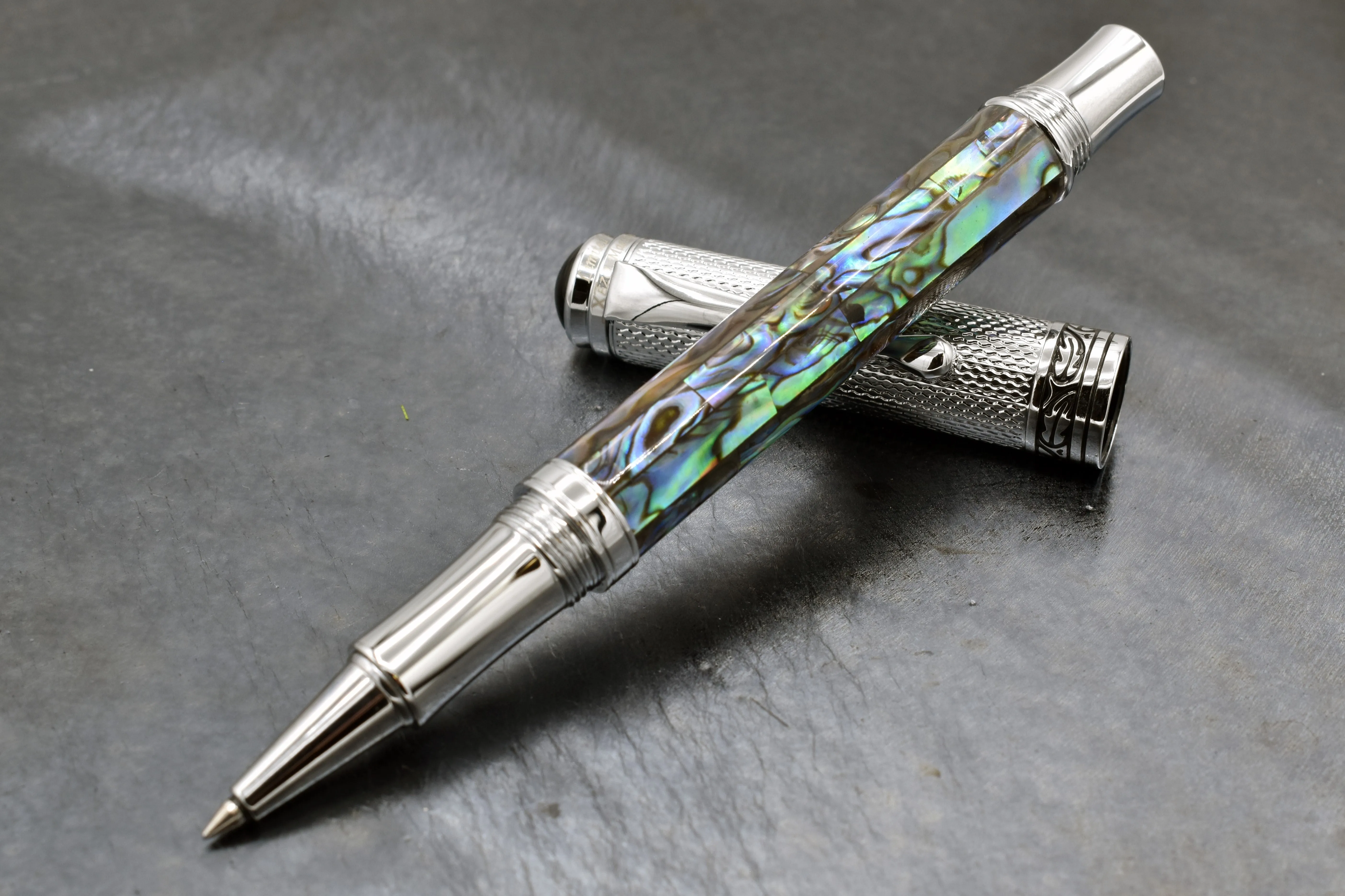 Maestro® Paua Abalone Sea Shell Rollerball Pen - Chrome Plated