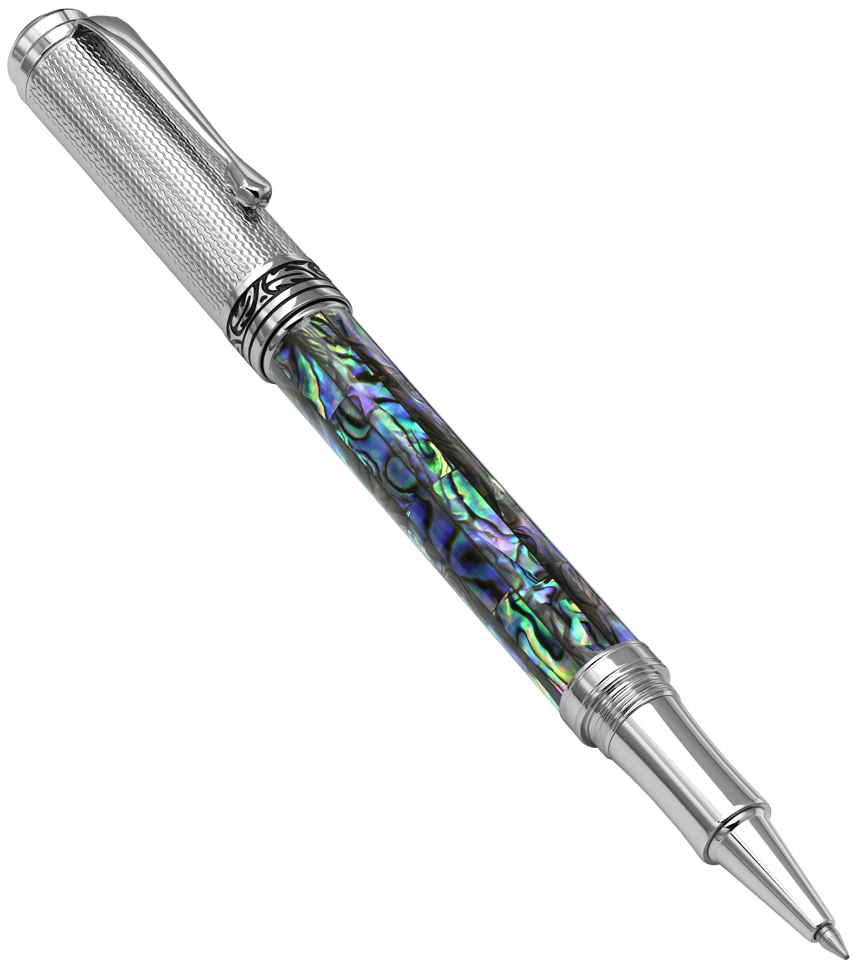 Maestro® Paua Abalone Sea Shell Rollerball Pen - Chrome Plated