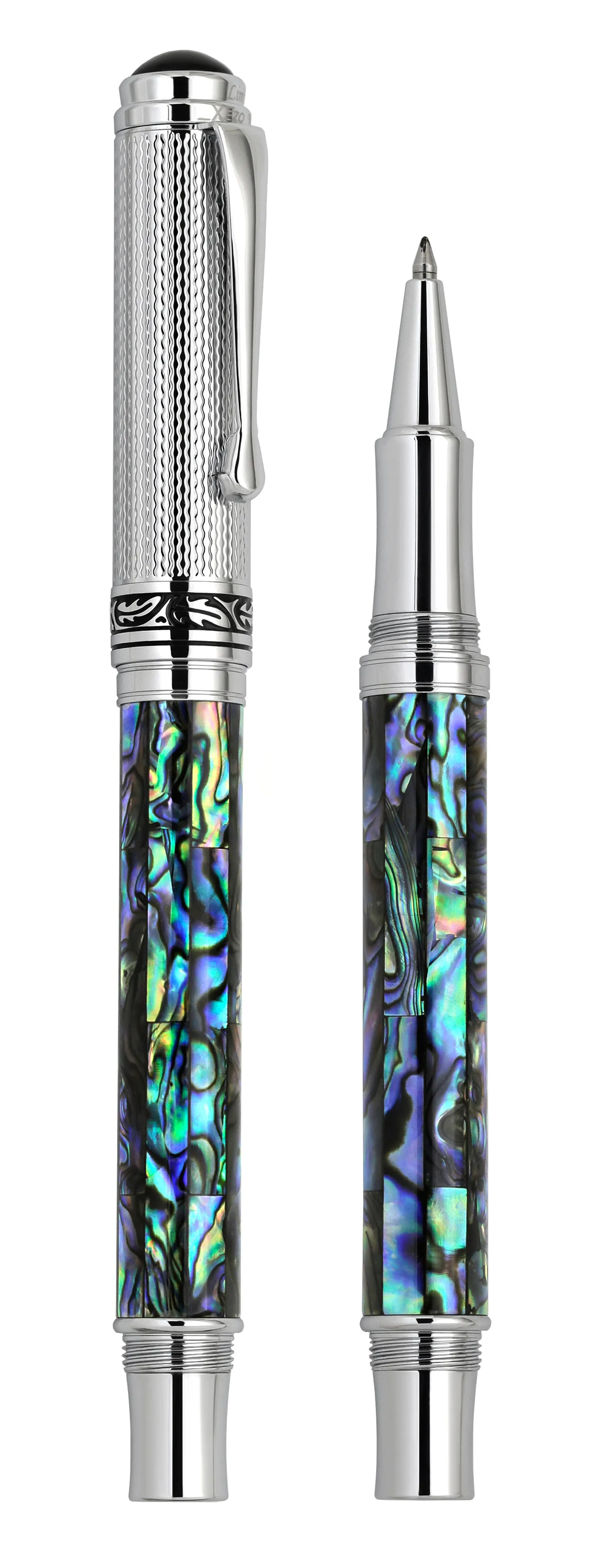 Maestro® Paua Abalone Sea Shell Rollerball Pen - Chrome Plated