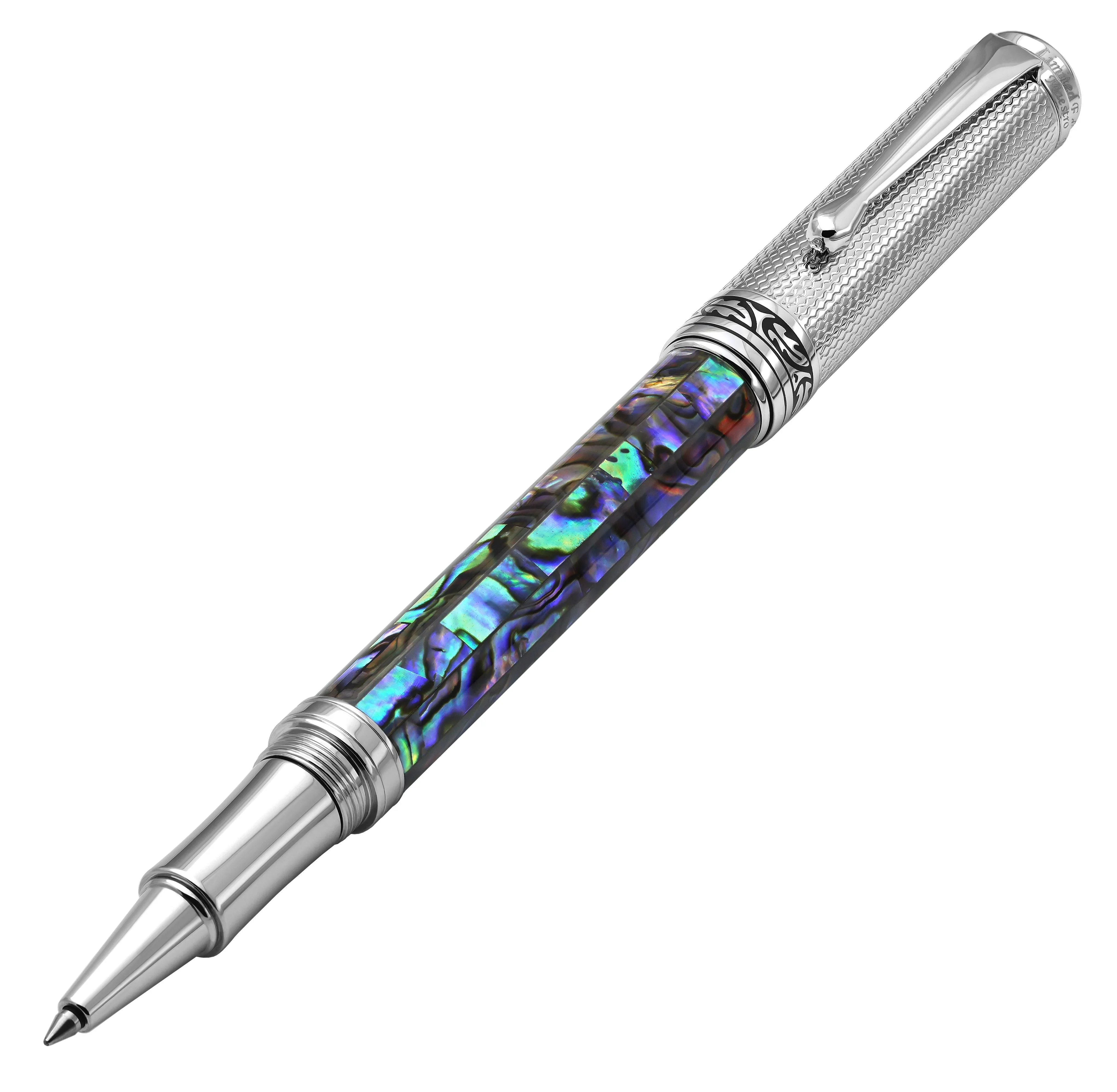 Maestro® Paua Abalone Sea Shell Rollerball Pen - Chrome Plated