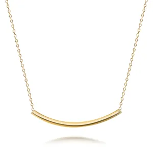 Minimalist Curved Bar Pendant Necklace in 14K Rose Gold Plated Sterling Silver