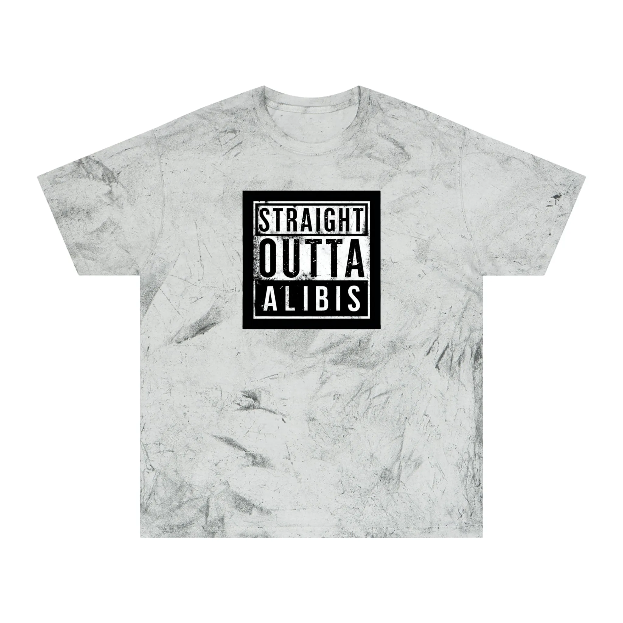 NEW! Retro Straight Outta Alibis Unisex Color Blast T-Shirt – Stylish & Fun Casual Wear