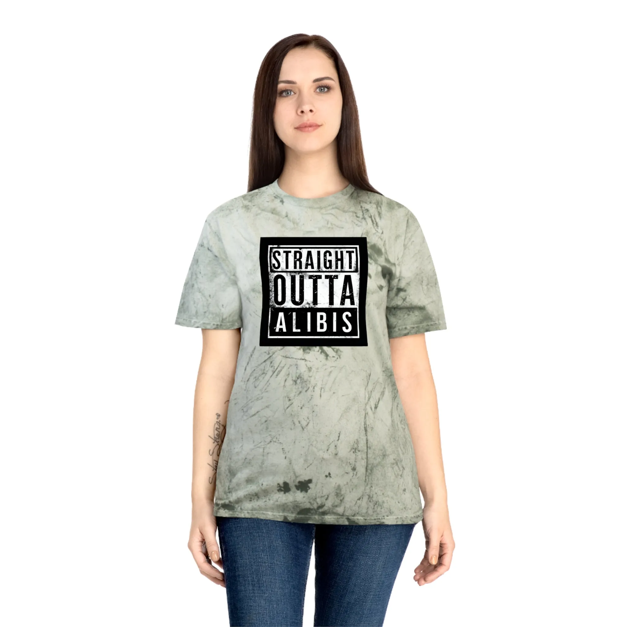 NEW! Retro Straight Outta Alibis Unisex Color Blast T-Shirt – Stylish & Fun Casual Wear