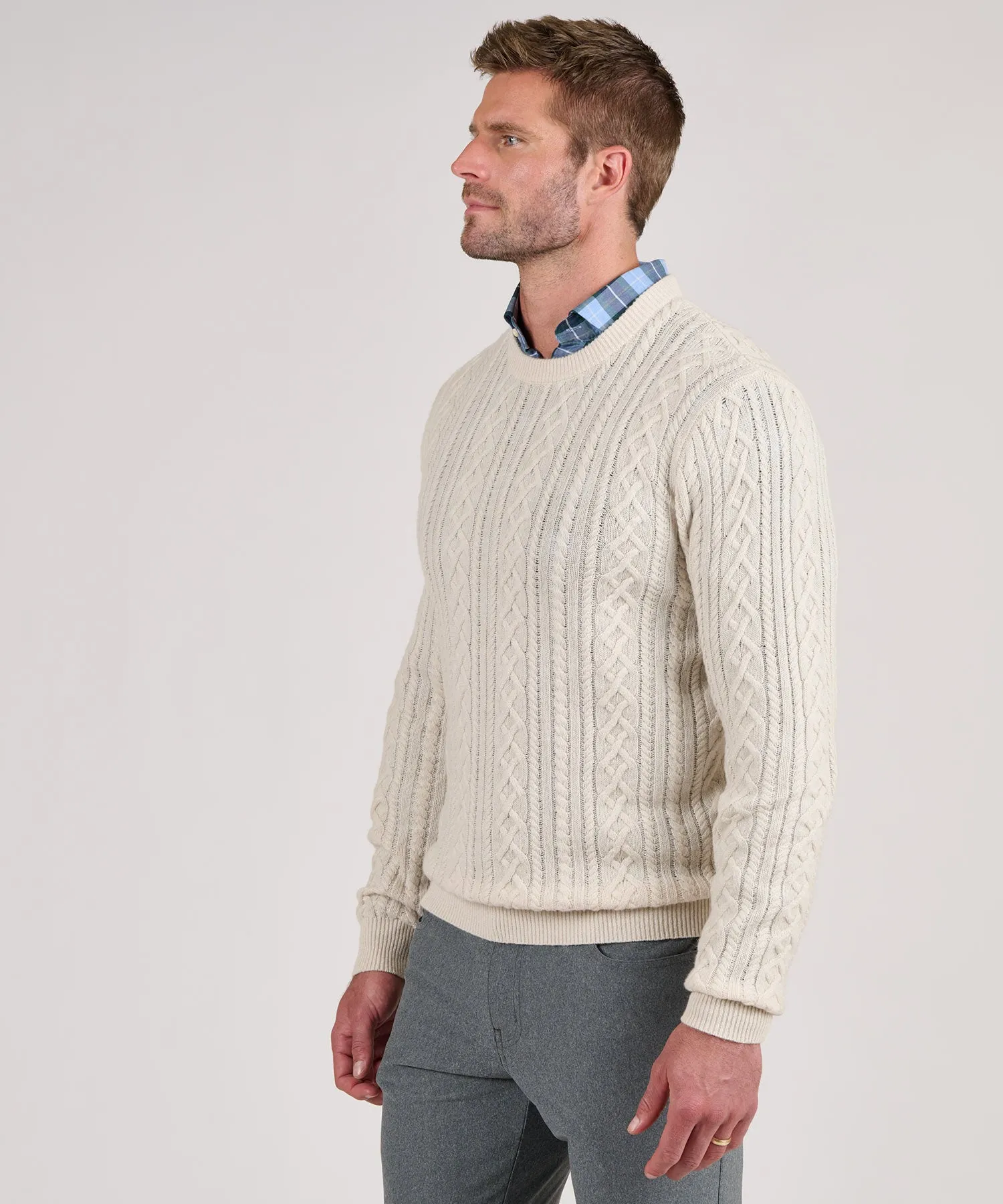 Peter Millar Crescent Ridge Cable Crew Pullover Sweater