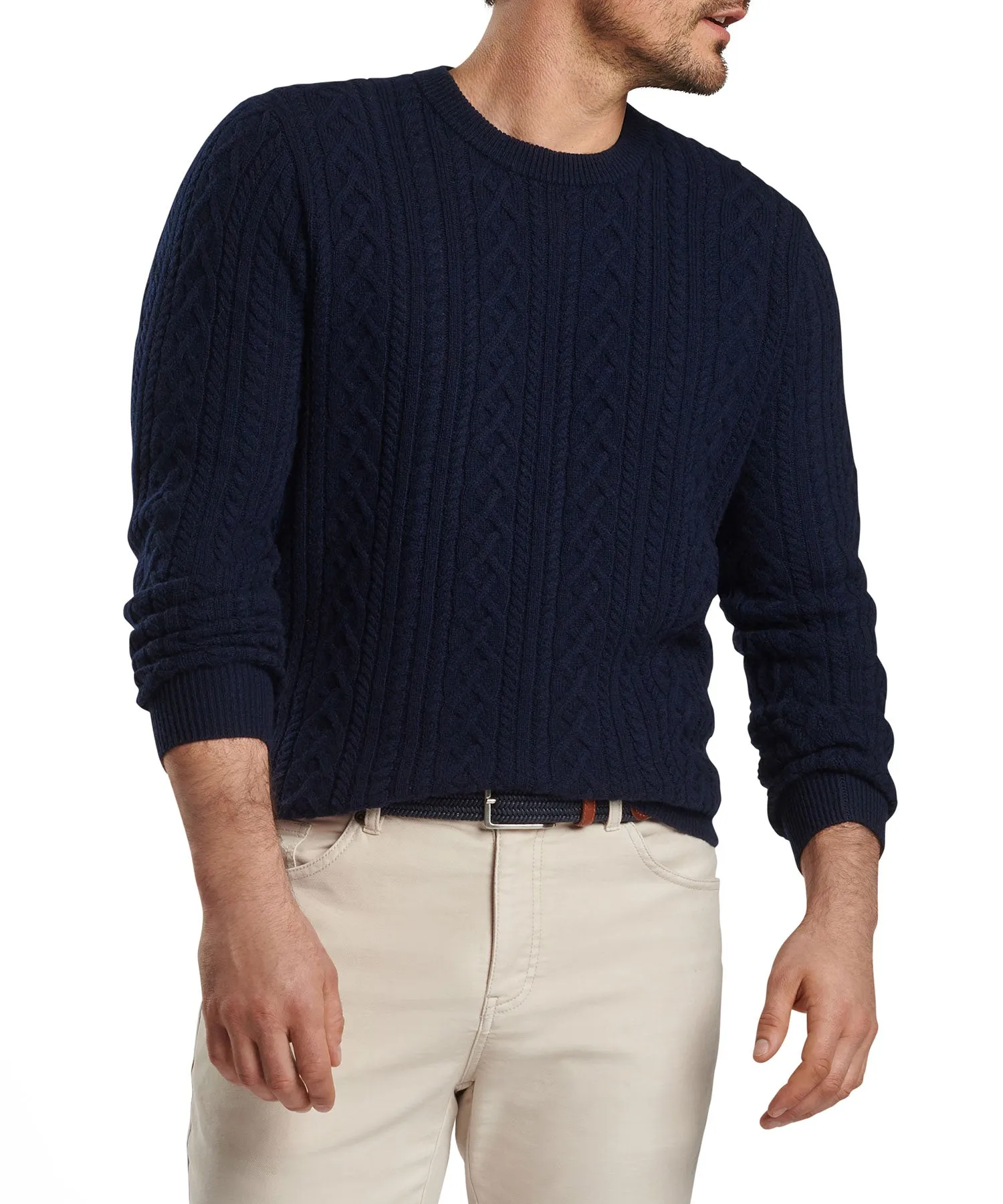 Peter Millar Crescent Ridge Cable Crew Pullover Sweater