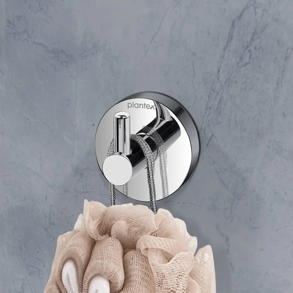 Plantex Rich Silver Bathroom Hooks for Hanging Towels and Clothes in Bathroom/washroom (Fully Brass)