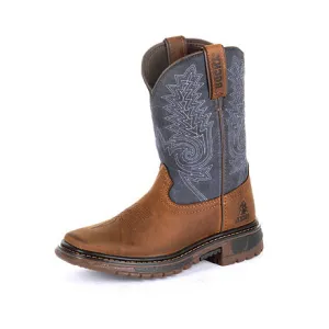 Rocky Big Kid's Brown and Blue Square Toe Boot