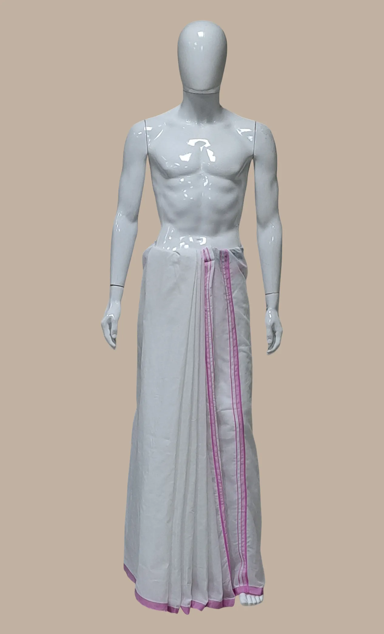 Soft Purple & White Dhoti