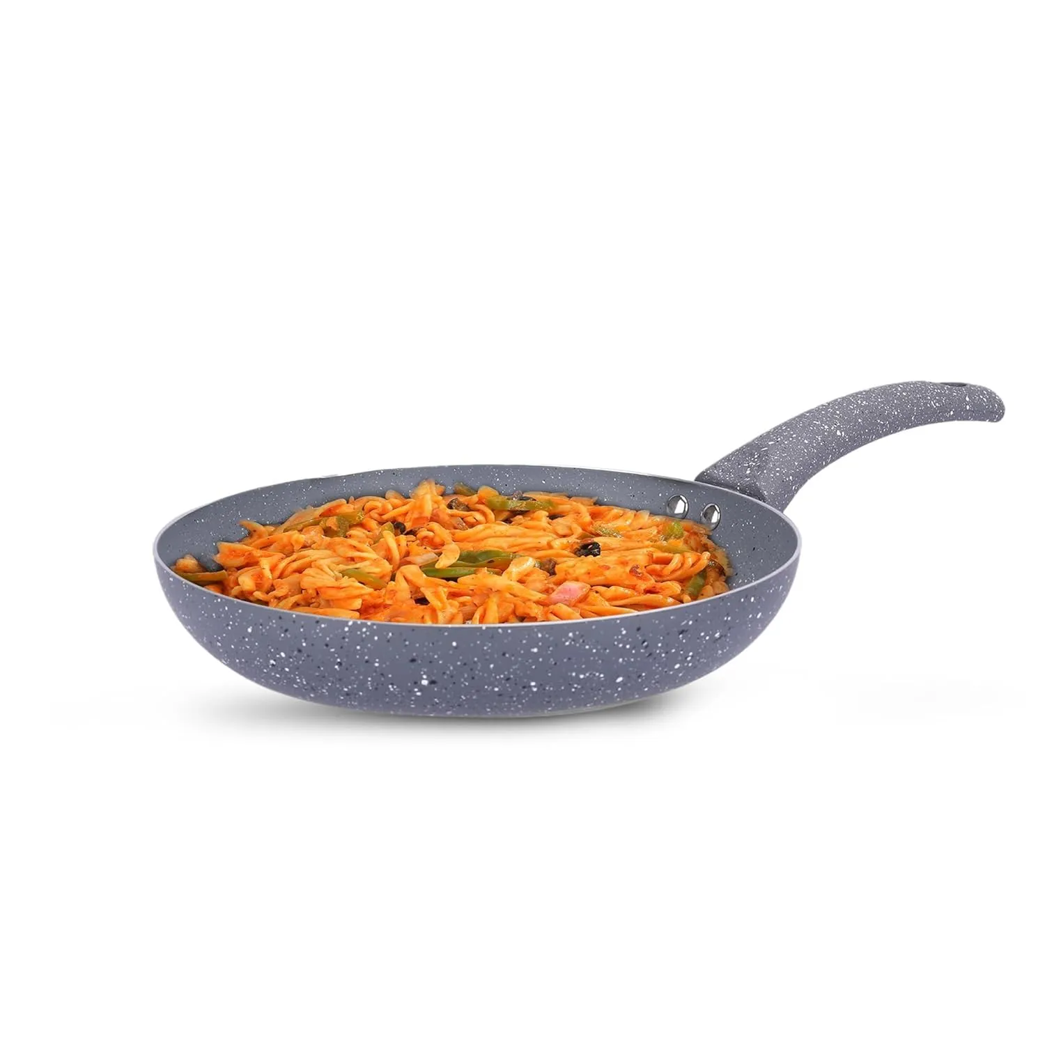 USHA SHRIRAM Grey Non-Stick Cookware Ensemble | 3L Handi with Lid, 18cm Frying Pan, 24cm Roti Tawa, 1L Sauce Pan, 26cm Roti Tawa | Easy Grip Handles|Non-Toxic & Lightweight | Pack of 5