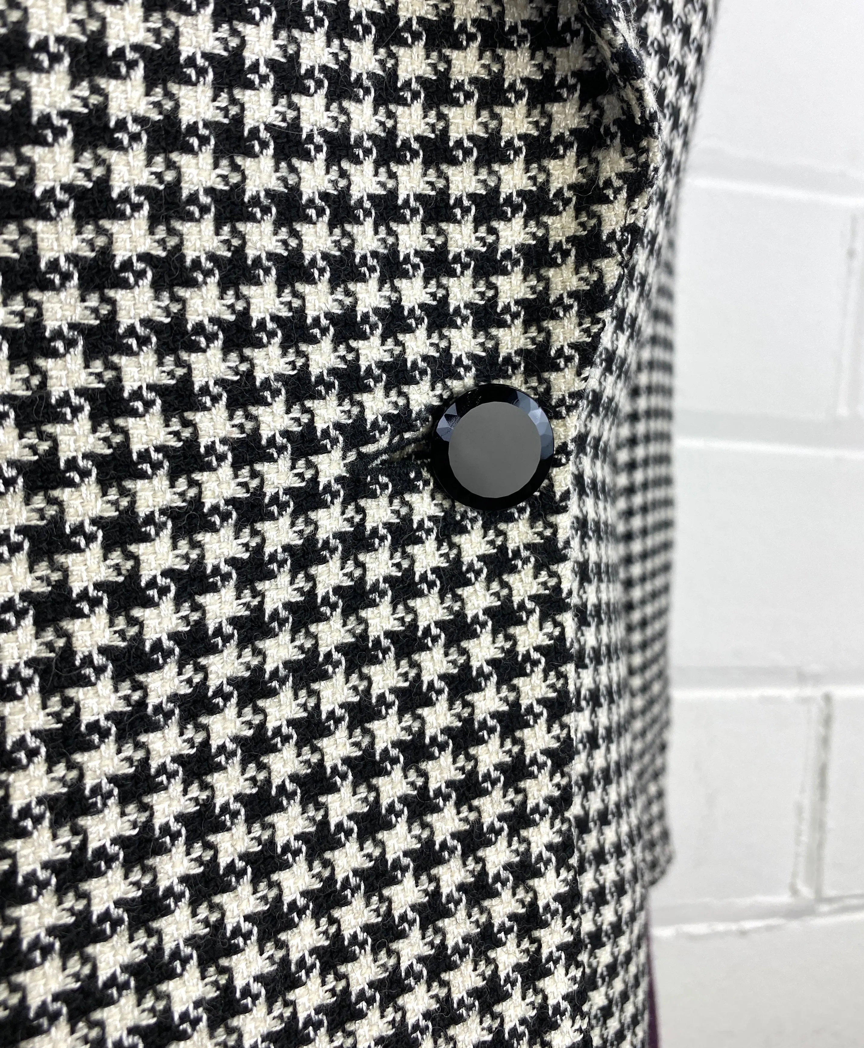 Vintage 1990s Black & White Houndstooth Jacket, B38