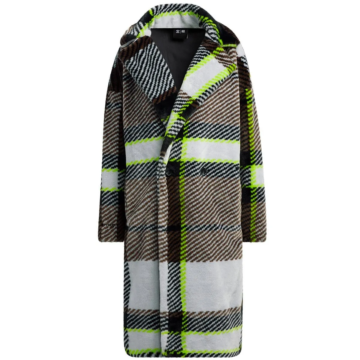 x Ivy Park LONG PLAID FAUX FUR JACKET